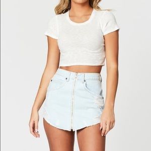 Carmar Front Zip Denim Skirt Size 25